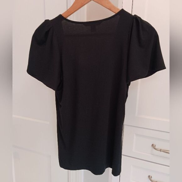 Banana Republic Flutter Sleeve Scoopneck Short Sleeved Blouse - Picture 5 of 8